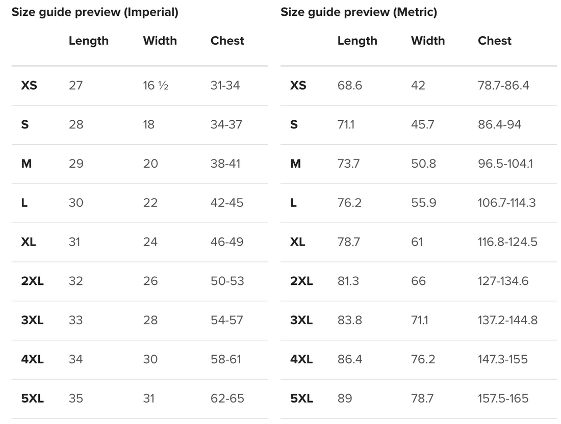 尺码说明｜Size Guide