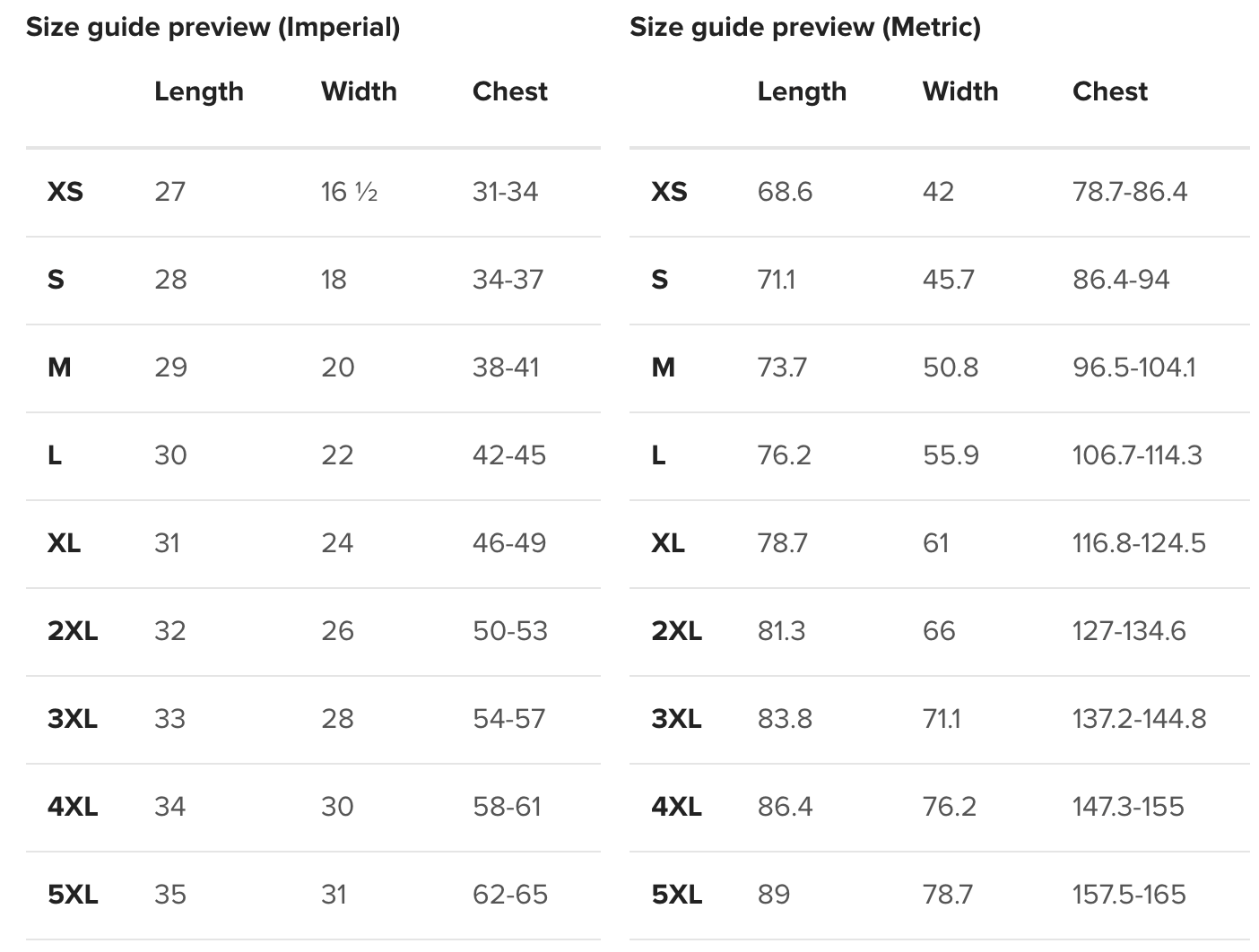 尺码说明｜Size Guide
